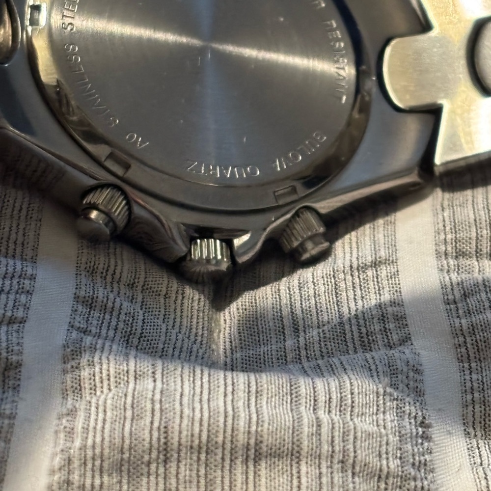 Bulova Men's Silver Stainless Steel Watch with Blue Dial - Picture 10 of 11
